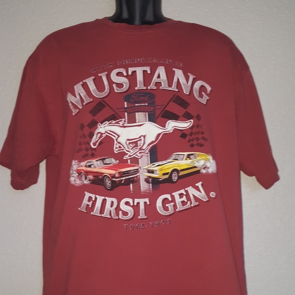 Men's red Mustang t-shirt